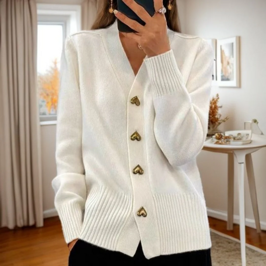 Adele – Soft Cardigan with Heart Button