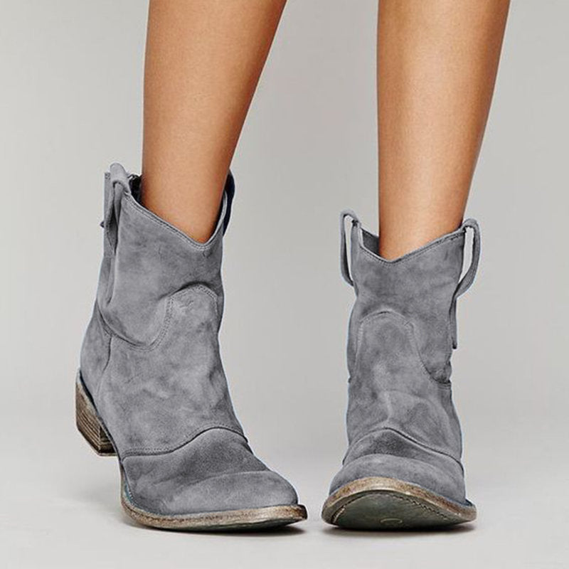 Carli™ | Western Suede Ankle Boots