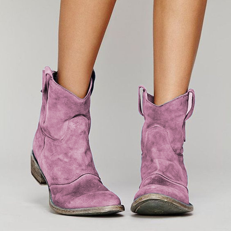 Carli™ | Western Suede Ankle Boots