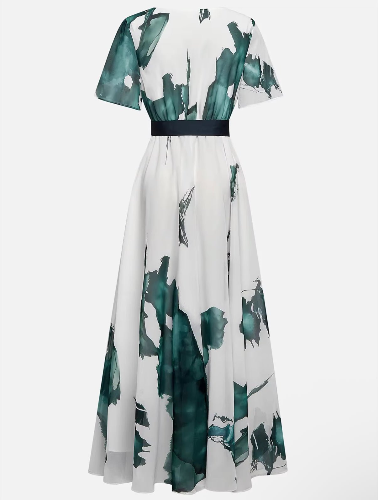 Liara™ | Elegant gown adorned with watercolour Print
